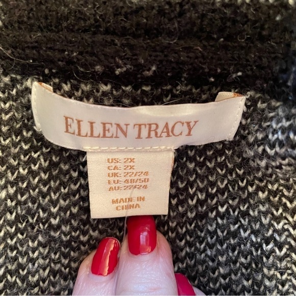 Ellen Tracy Wool Blend Cardigan Sweater Coat Plus Size 2X Black
Windowpane Check - Picture 8 of 10